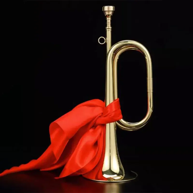 Musical Instrument Bugle - 어린이를위한 황동 트럼펫 장갑, 붉은 실크,
