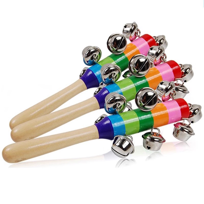 5PCS 나무 징글 핸드 벨 레인보우 스틱 셰이커 래틀 - Musical Instrument Harmonium 리뷰 및 가격