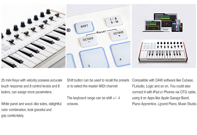 브랜드 8 인코더 페이더 USB MIDI 키보드 컨트롤 - Musical Instrument Brands 리뷰 및 가격