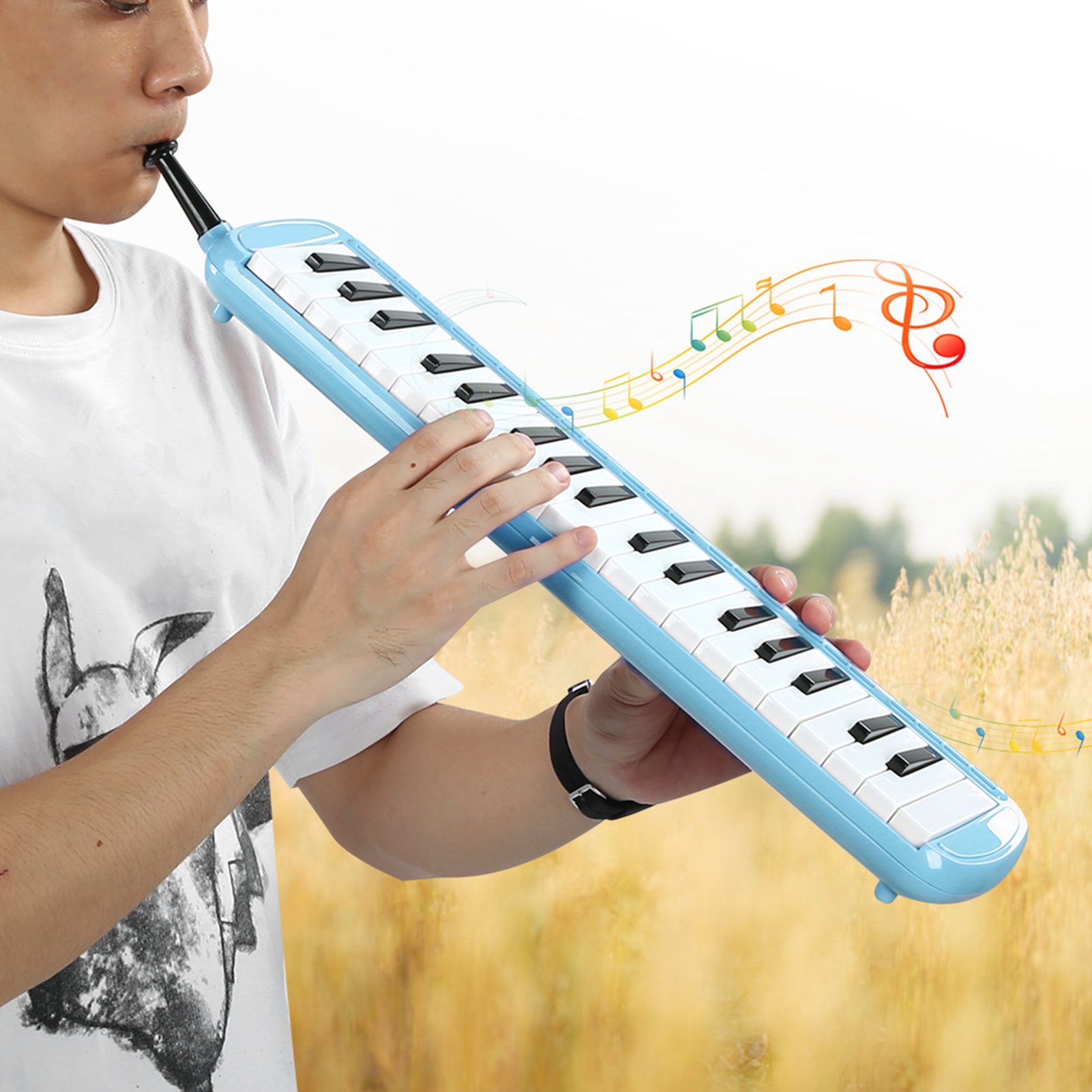 멜로디카 37키 관악기 블루 레진 바디 스테인리스 스틸 - Musical Instrument Melodica 리뷰 및 가격