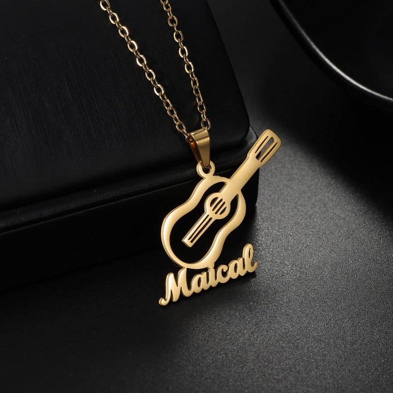 새로운 맞춤 이름 악기 펜던트 목걸이 스테인리스 스틸  - Musical Instrument Name 리뷰 및 가격