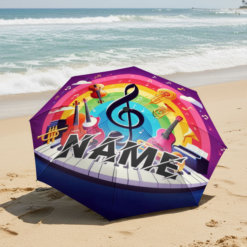 맞춤형 이름이 새겨진 우산, 다채로운 악기 디자인이 들 - Musical Instrument Name 리뷰 및 가격